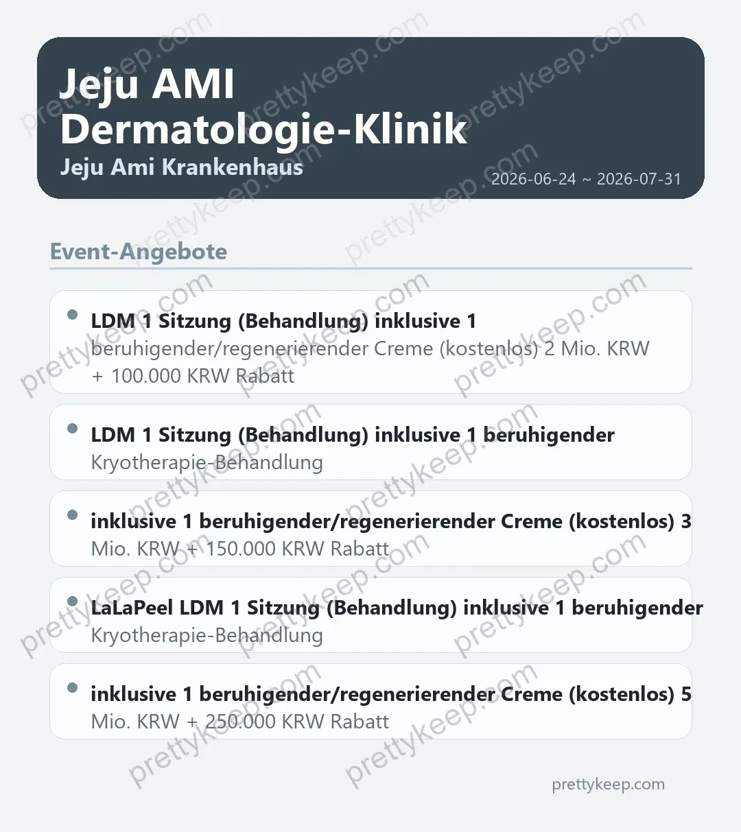 Jeju AMI Dermatologie-Klinik Juli-Promotion 1