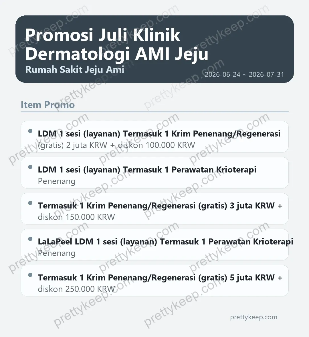 Promosi Juli Klinik Dermatologi AMI Jeju 1
