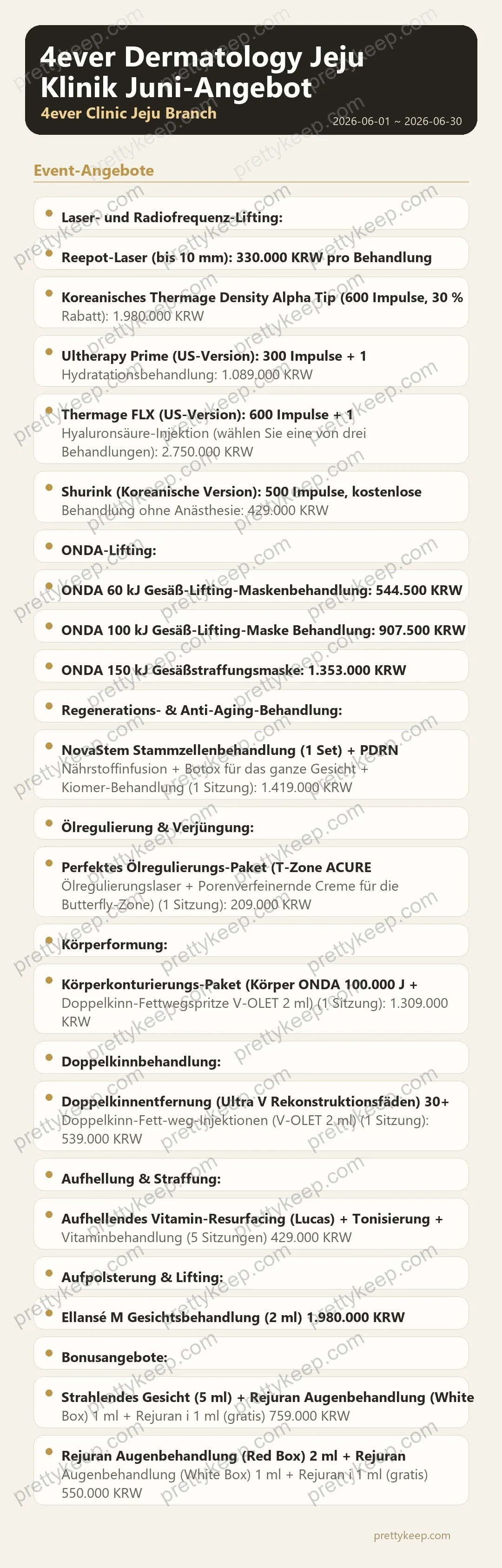 4ever Dermatology Jeju Klinik Juni-Angebot 1