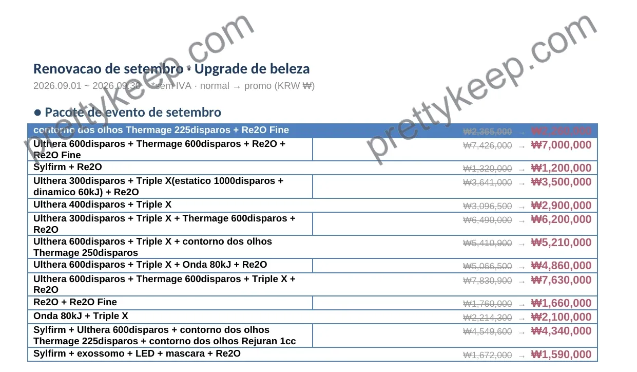 Renovacao de setembro · Upgrade de beleza 1