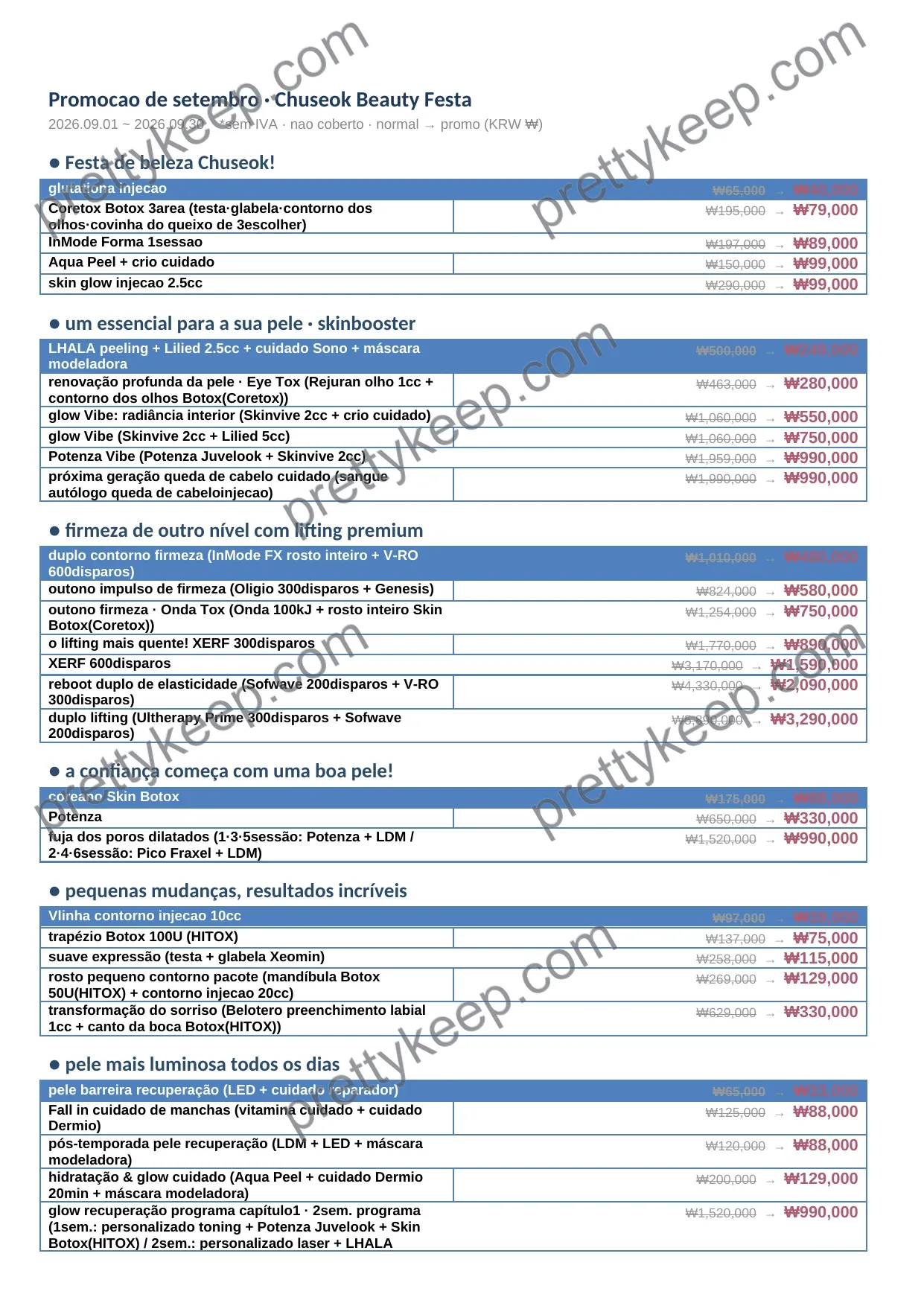 Promocao de setembro · Chuseok Beauty Festa 1
