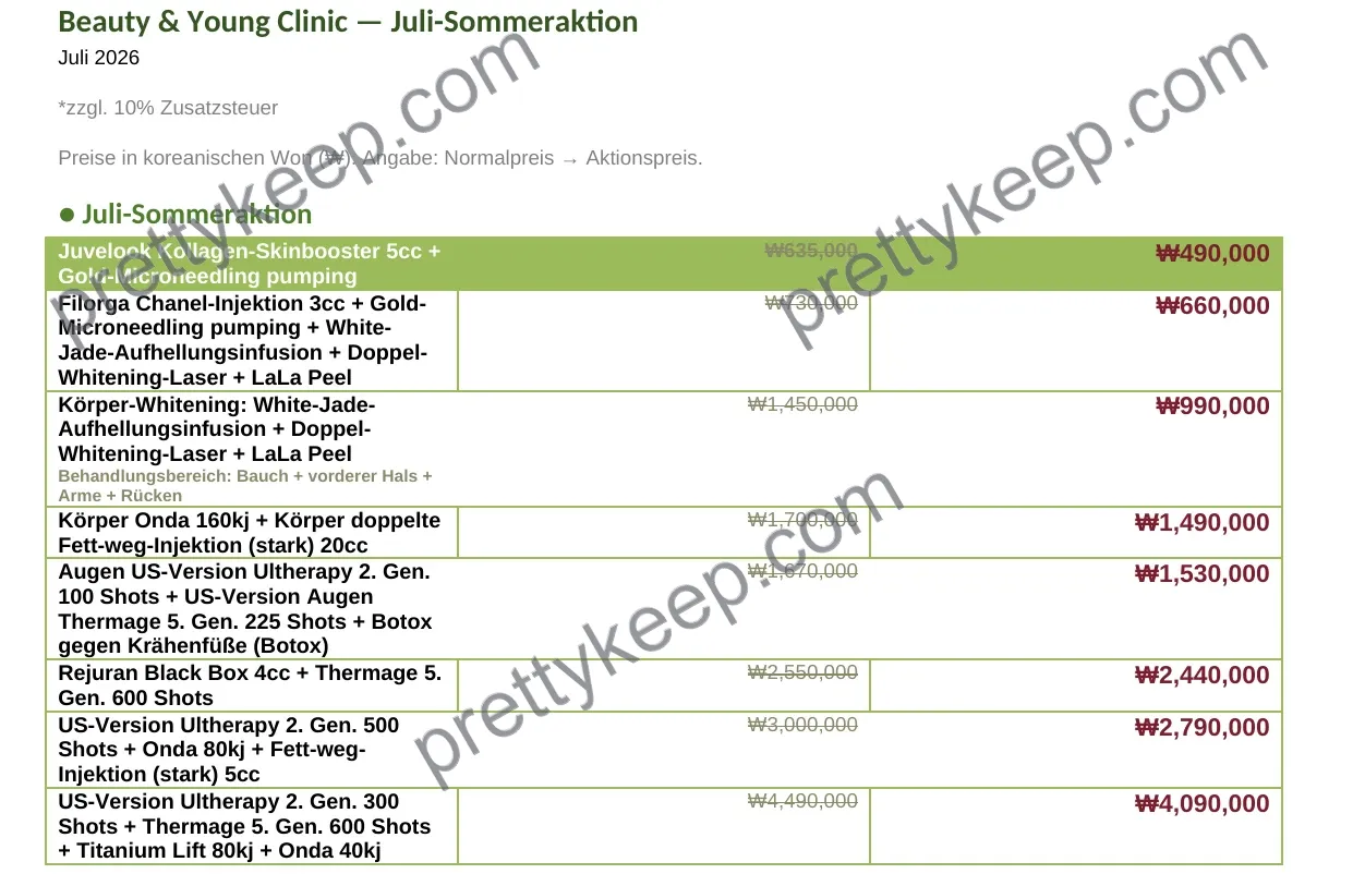 Beauty & Young Clinic — Juli-Sommeraktion 1