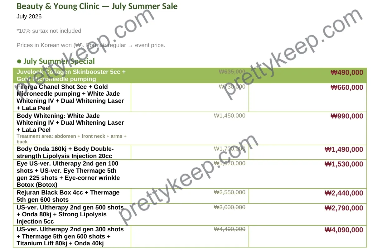 Beauty & Young Clinic — July Summer Sale 1