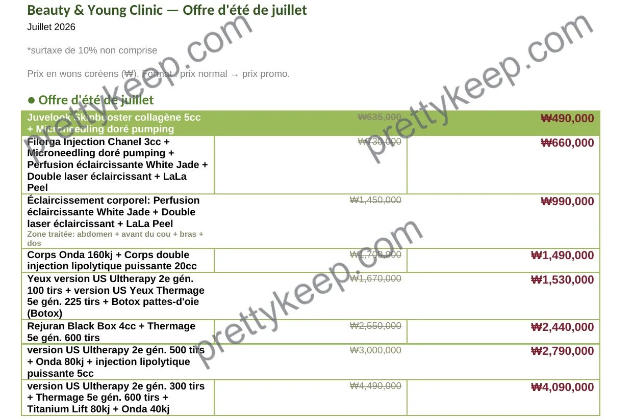 Beauty & Young Clinic — Offre d'été de juillet 1
