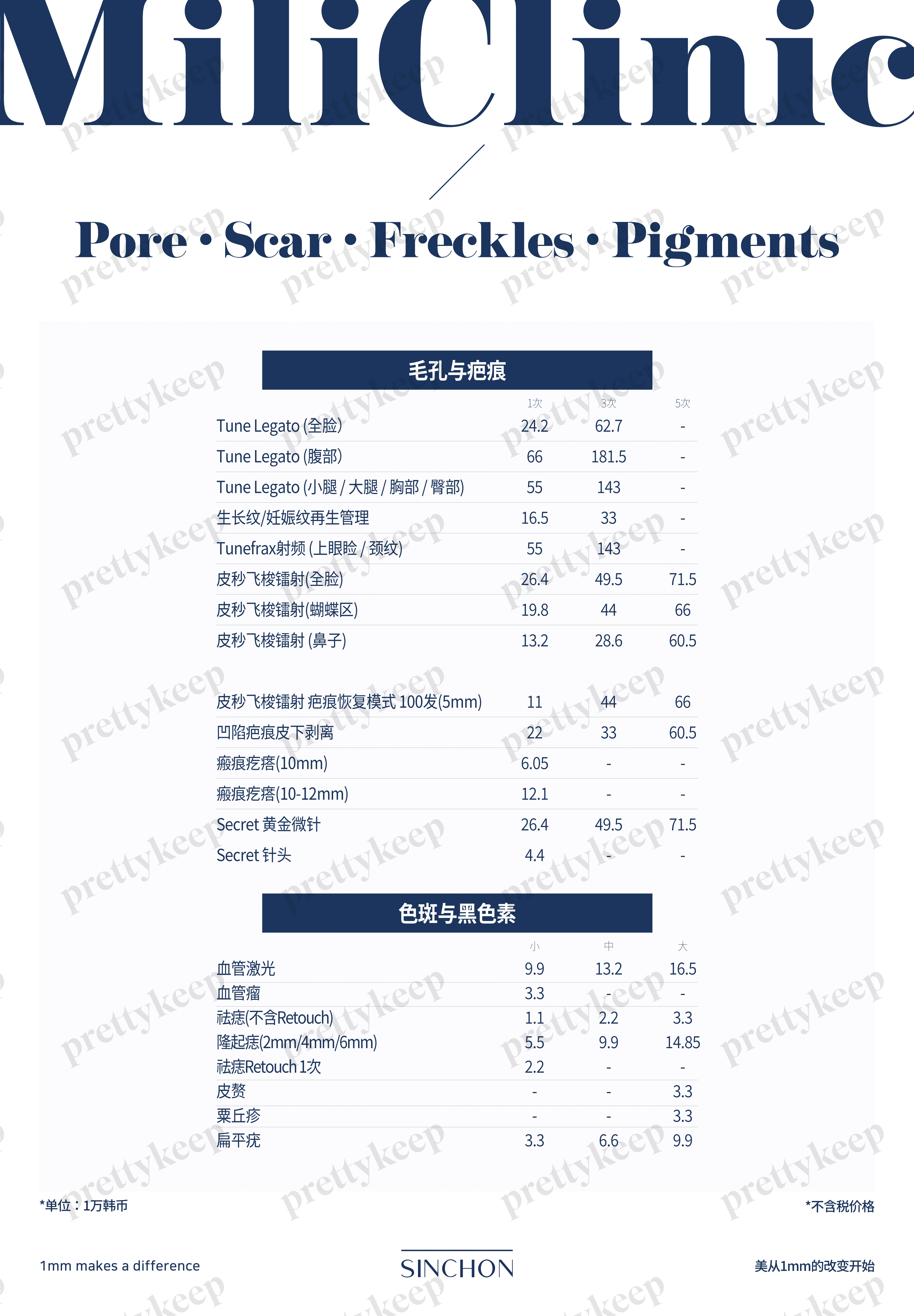 Phòng khám MILI Sinchon PRICE 01