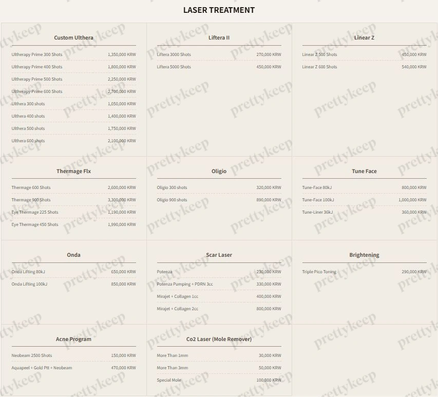 Apgujeong VSLINE Clinic PRICE 03