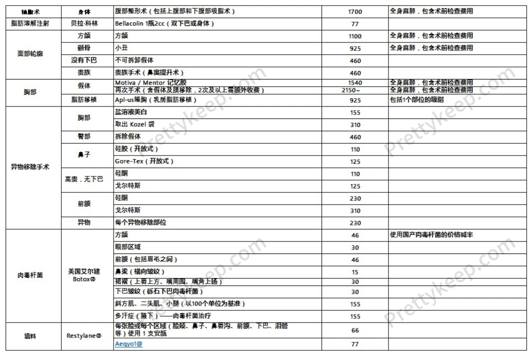 HERSHE整形外科 PRICE 04