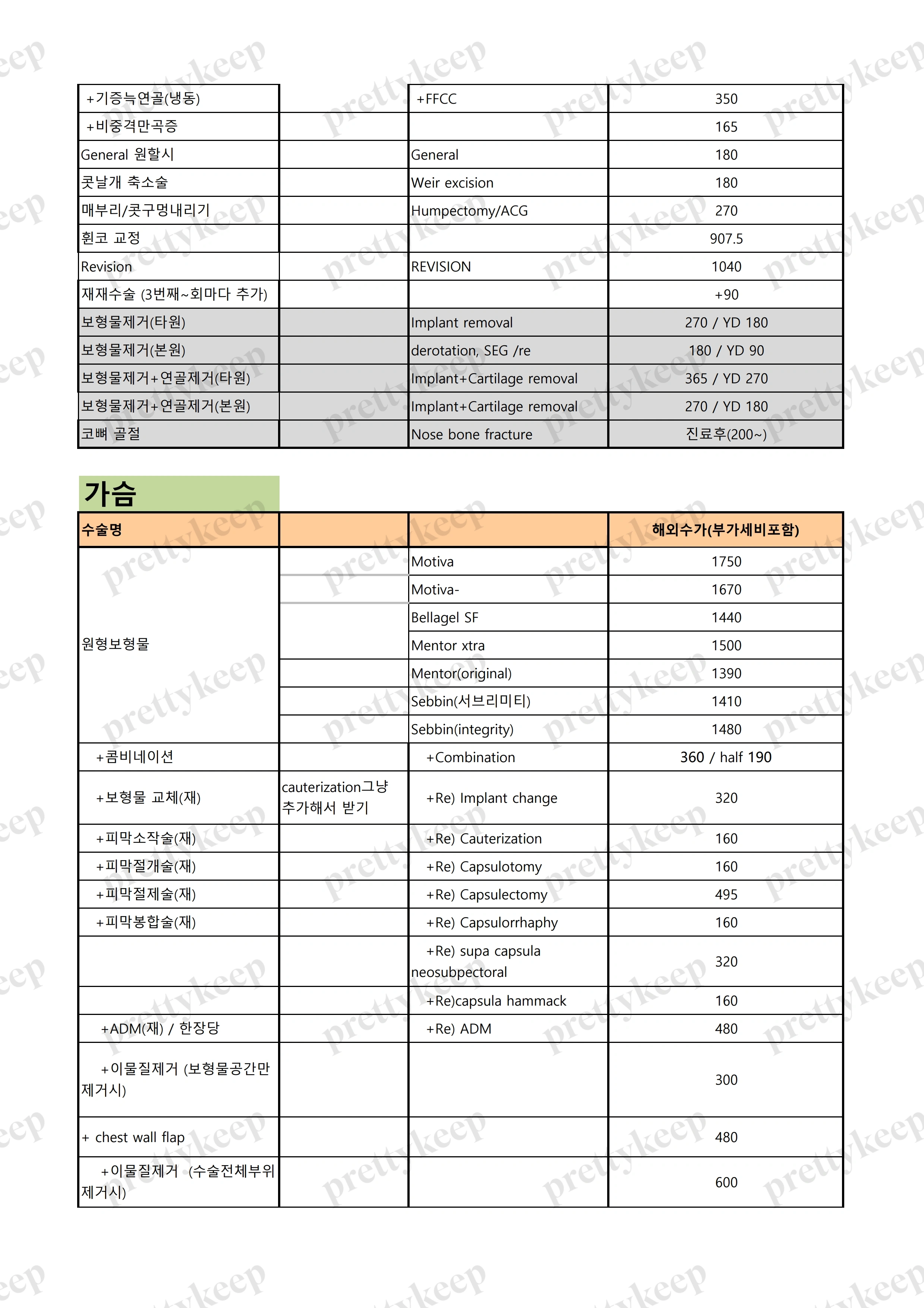 JW整形外科 PRICE 03