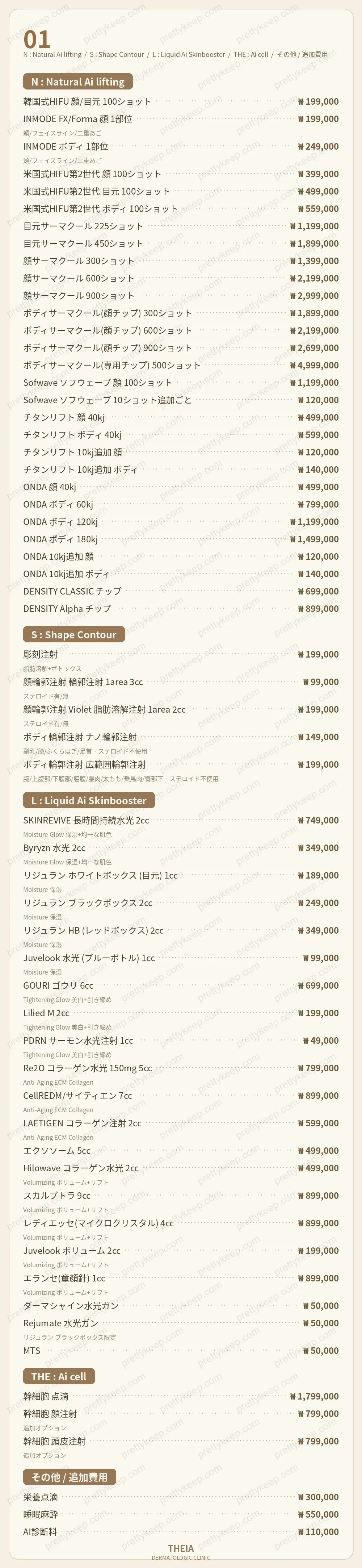 THEIA皮膚科クリニック PRICE 01