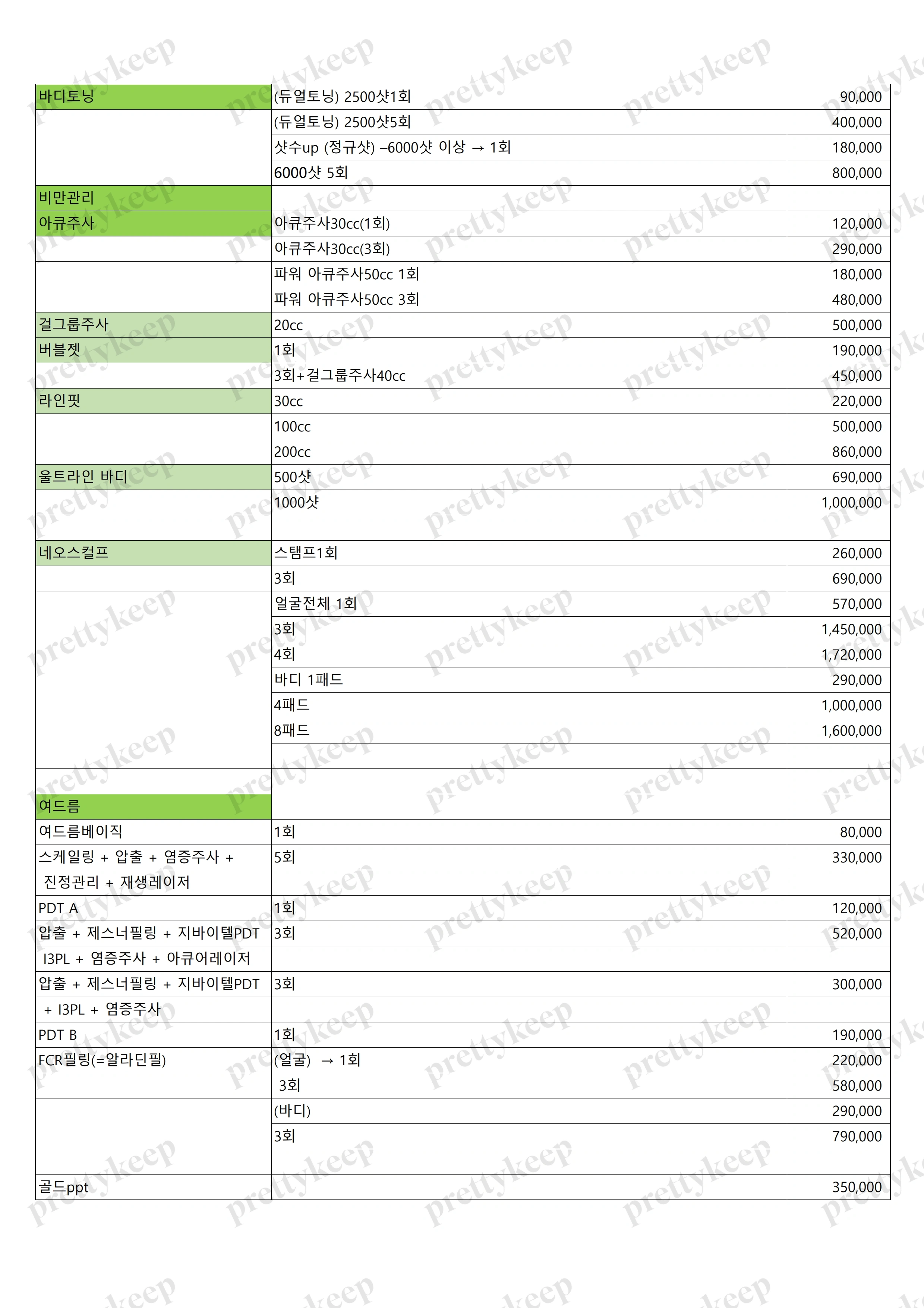 Natural Beauty Clinic PRICE 02