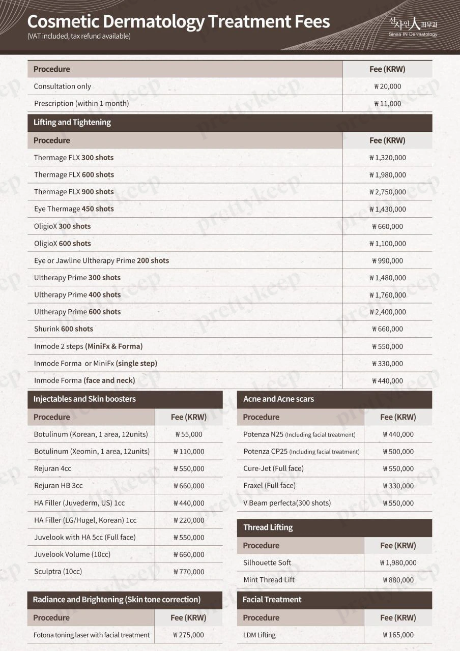 Sinsain Dermatology Clinic PRICE 02