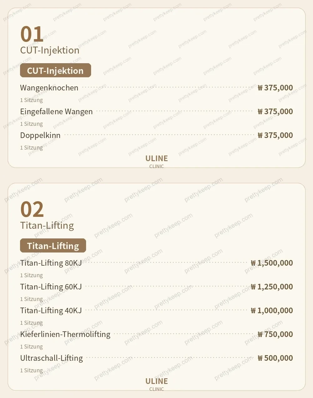 ULINE Klinik PRICE 01
