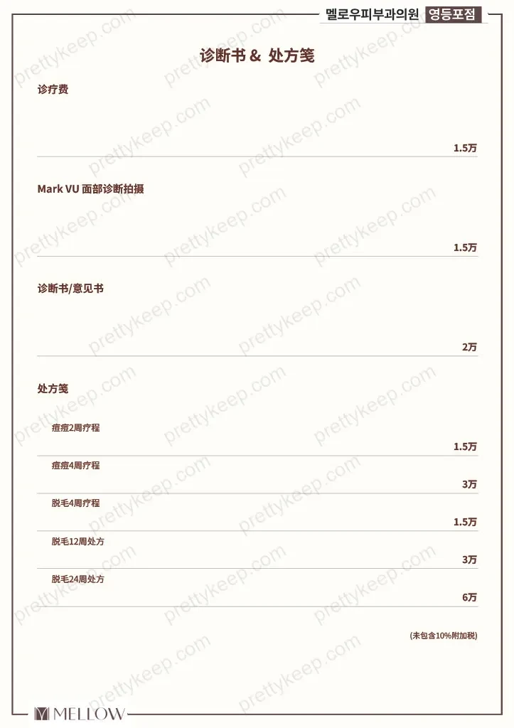 MELLOW皮肤科医院永登浦 PRICE 10