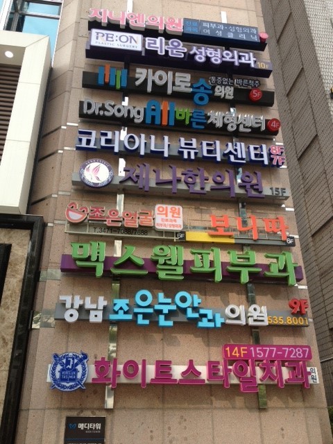 Una de las especialidades locales de Corea del Sur: la Clínica de Medicina Estética de Gangnam, Corea del Sur.