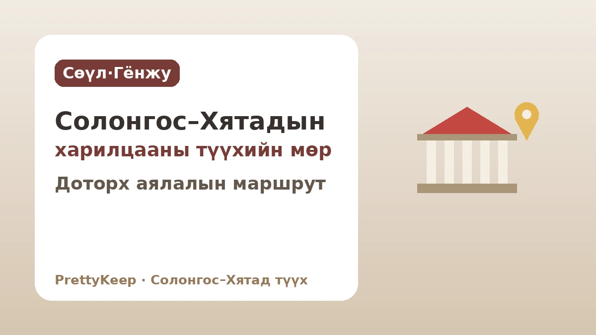 Сөүл, Гёнжуд учрах Солонгос–Хятадын харилцааны мөр — Дотор талыг голлосон аялалын маршрут