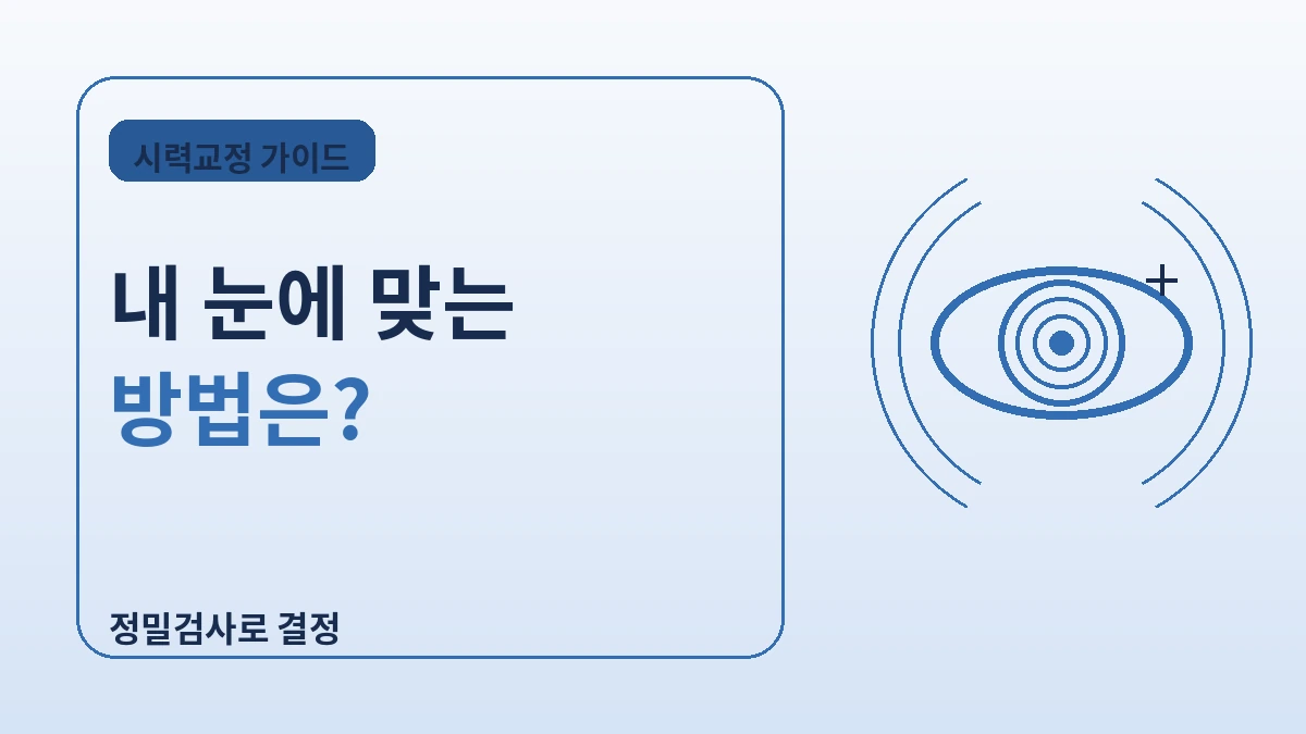 시력교정 완벽 가이드 — 스마일라식·라식·라섹·렌즈삽입술(ICL) 2