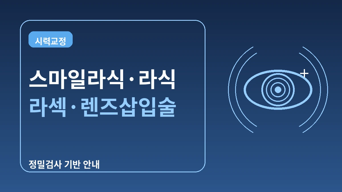 시력교정 완벽 가이드 — 스마일라식·라식·라섹·렌즈삽입술(ICL) 1