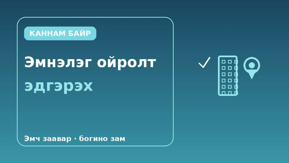 Каннам гоо сайхны мэс засал·арьс судлалын төвлөрсөн бүсийн байрны гарын авлага — Процедурын дараах эдгэрэлтэд оновчтой маршрут 1