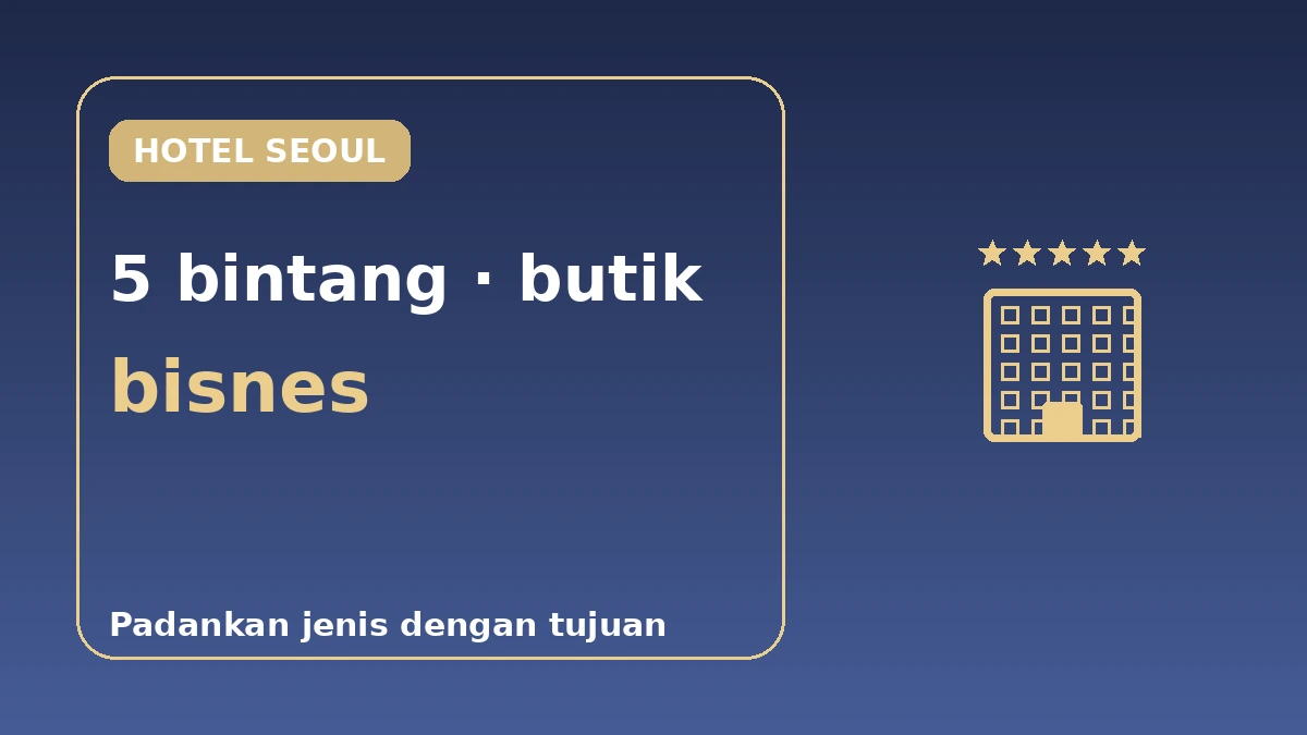 Panduan Hotel Seoul mengikut Kelas — Hotel 5 Bintang·Butik·Bisnes 1