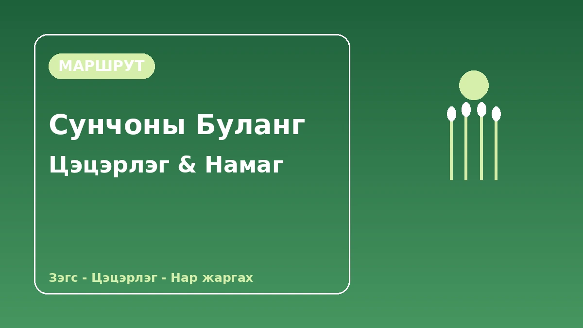 Сунчонман Үндэсний цэцэрлэг·Сунчоны булангийн намгархаг газрын аялалын маршрут — Цэцэрлэг ба зэгсэн талбайг алхах тайвшралын нэг өдөр