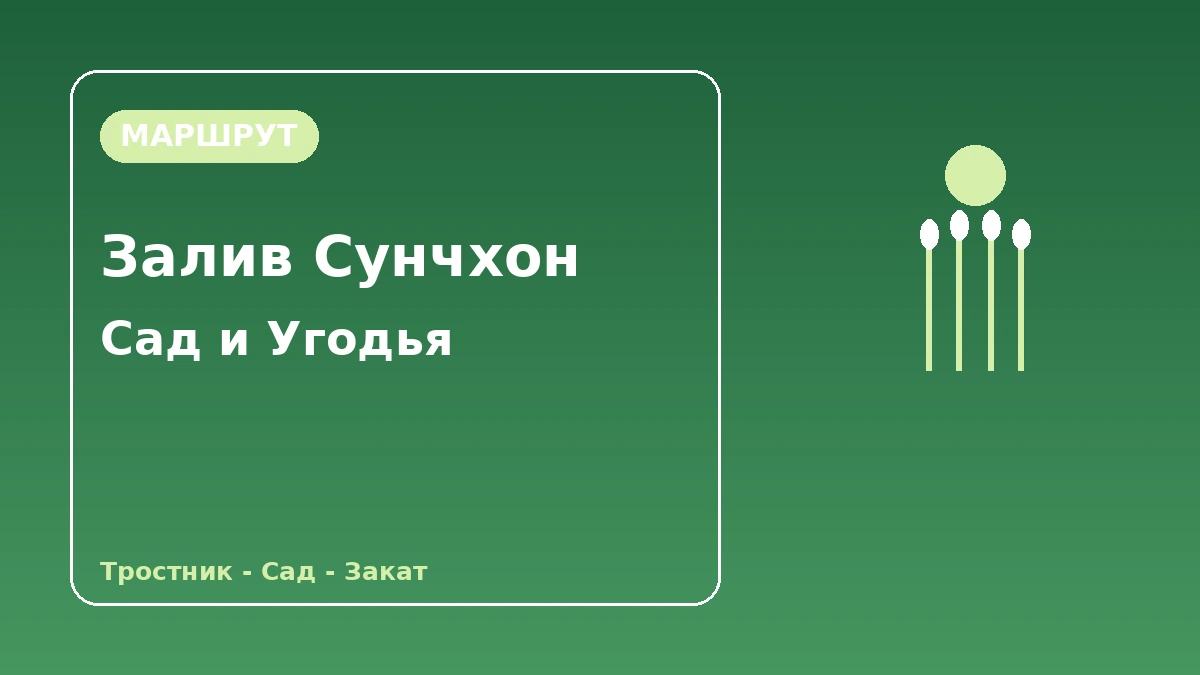 Туристический маршрут Национальный сад Сунчхонман·водно-болотные угодья залива Сунчхон — День отдыха с прогулкой по садам и тростниковым полям