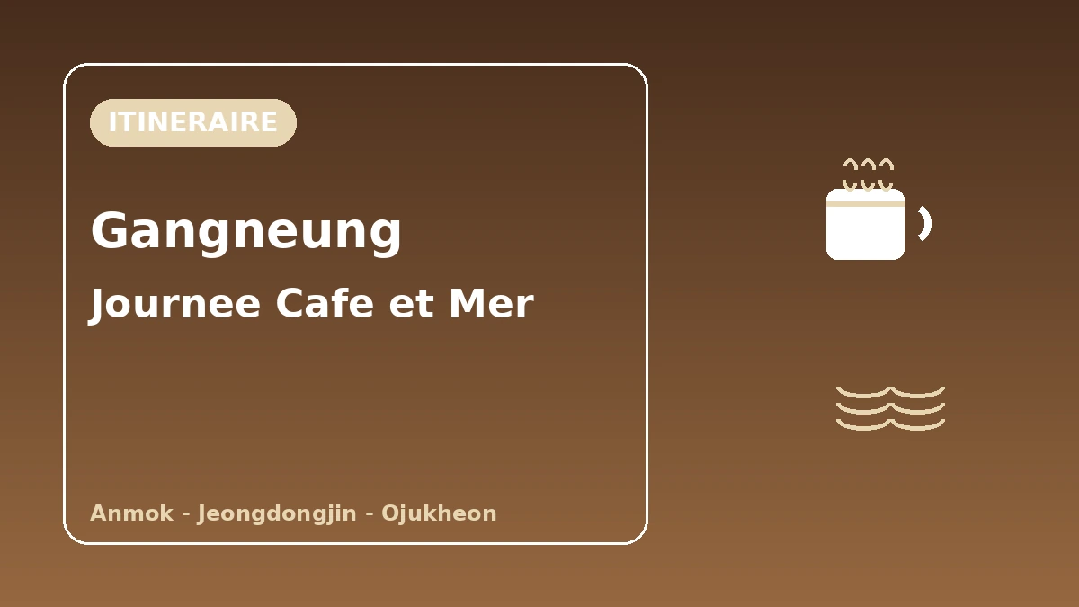 Itinéraire touristique Plage Anmok·Jeongdongjin·Ojukheon à Gangneung — Une journée d'arôme de café et de mer de l'Est