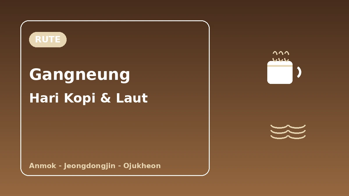 Rute Wisata Pantai Anmok·Jeongdongjin·Ojukheon Gangneung — Sehari Aroma Kopi dan Laut Timur