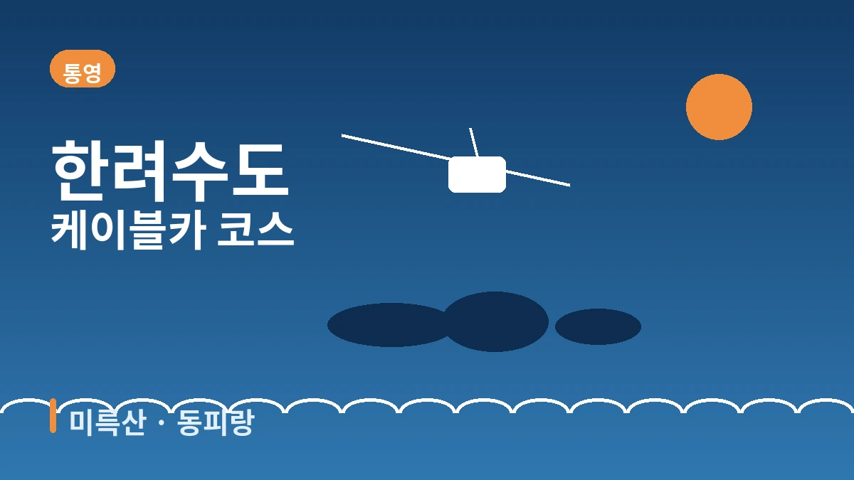 통영 케이블카·동피랑·미륵산 여행 코스 — 한려수도 다도해를 내려다보는 하루