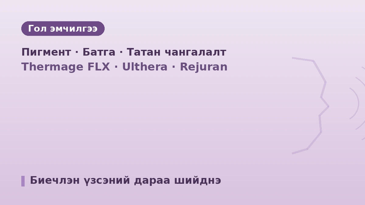 Жэжү Wine арьс өвчний эмнэлгийн гадаад өвчтөний гарын авлага — Арьс өвчний мэргэжилтэн · Татан чангалалт · Скин бустер · Захиалгын арга 2
