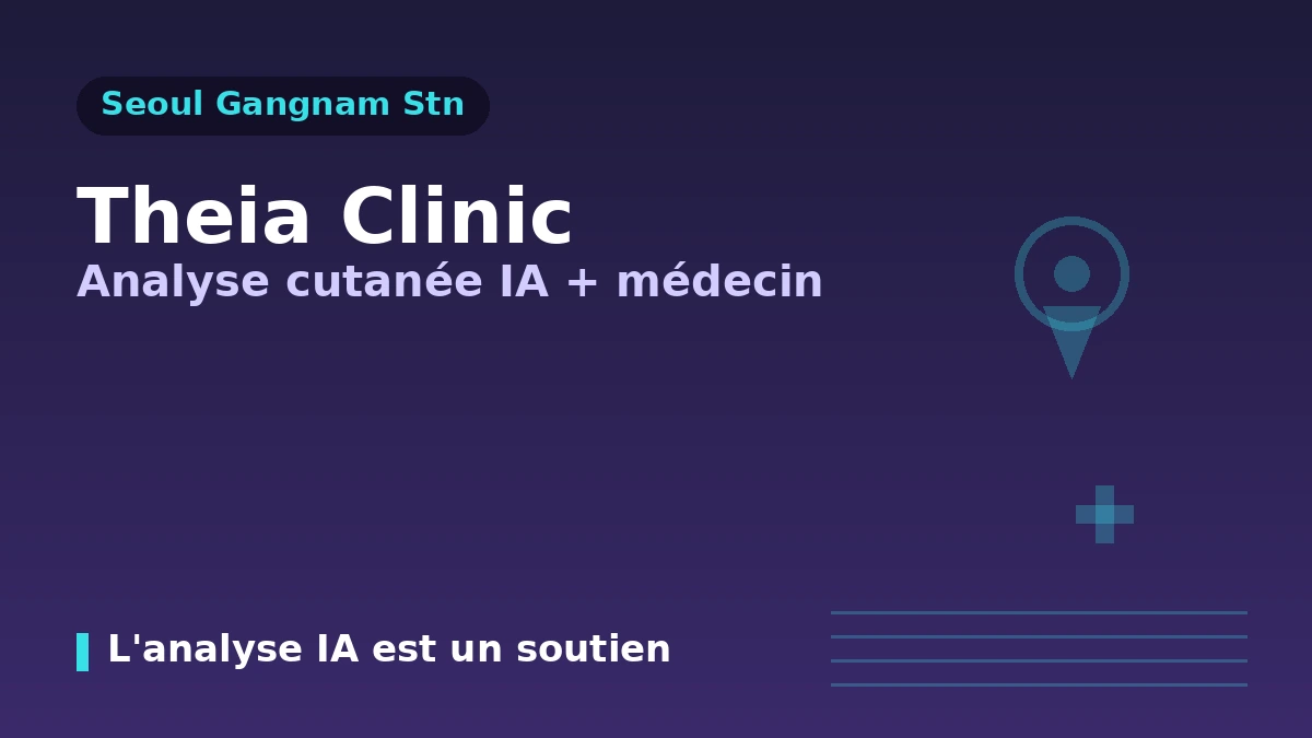 Guide de visite de la Clinique Theia près de la station Gangnam, Séoul — Analyse cutanée par IA·Équipe médicale·Lifting et réservation pour patients étrangers