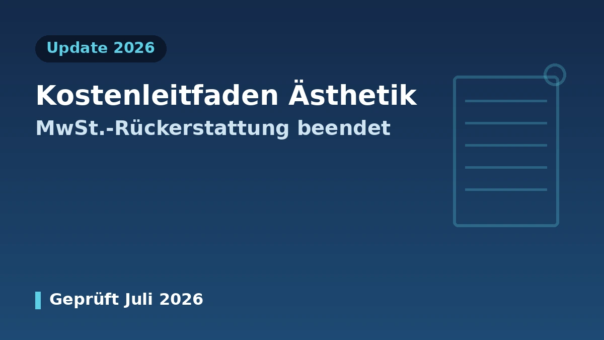 Kostenleitfaden für ästhetische Medizin in Korea 2026 — Ende der MwSt.-Rückerstattung für Ausländer·Informationen zu den tatsächlichen Kosten 1