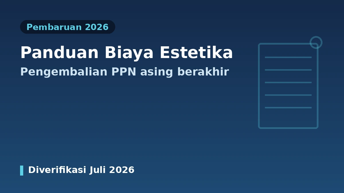 Panduan Biaya Medis Estetika Korea 2026 — Berakhirnya Pengembalian PPN untuk Orang Asing·Informasi Biaya Nyata 1