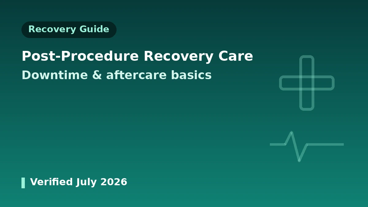 دليل عملي لإدارة التعافي بعد إجراءات الطب التجميلي — فترة النقاهة·العناية اللاحقة·علامات التحذير 1