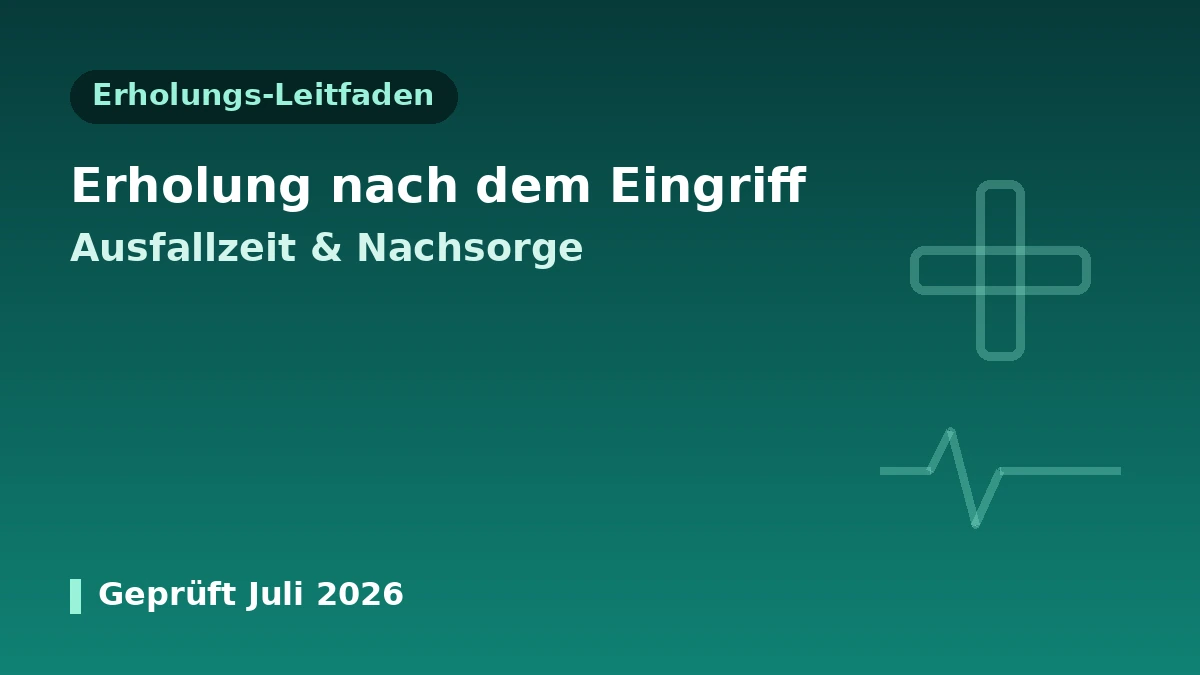 Praktischer Leitfaden zum Erholungsmanagement nach ästhetisch-medizinischen Eingriffen — Ausfallzeit·Nachsorge·Warnsignale 1
