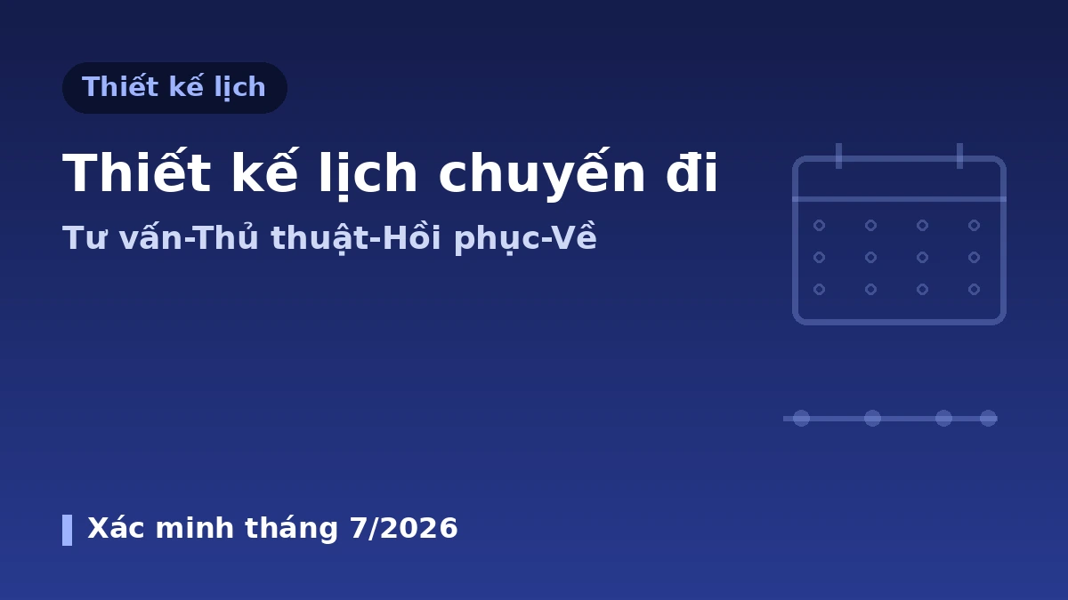 Hướng dẫn thiết kế lịch trình·di chuyển cho chuyến đi thẩm mỹ y tế — Lịch tối ưu từ tư vấn đến về nước 1