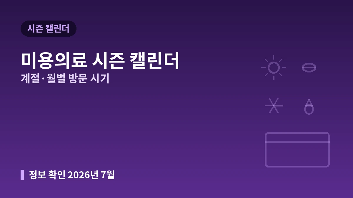 미용의료 시즌 캘린더 — 계절·월별 방문 시기 가이드 1