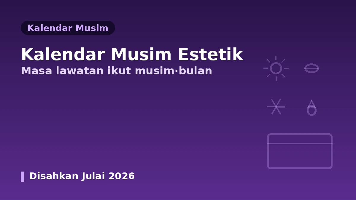 Kalendar Musim Perubatan Estetik — Panduan Masa Lawatan mengikut Musim·Bulan 1