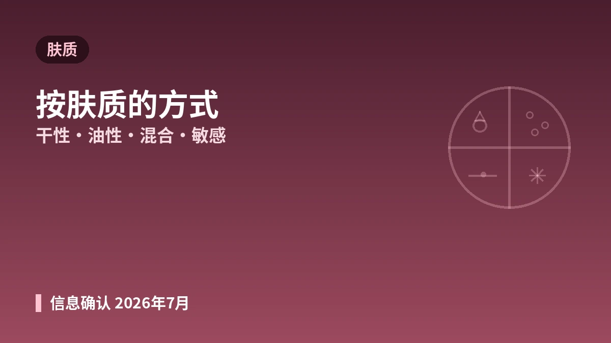 按肤质·肤况医美指南 —— 适合我肤质的方式