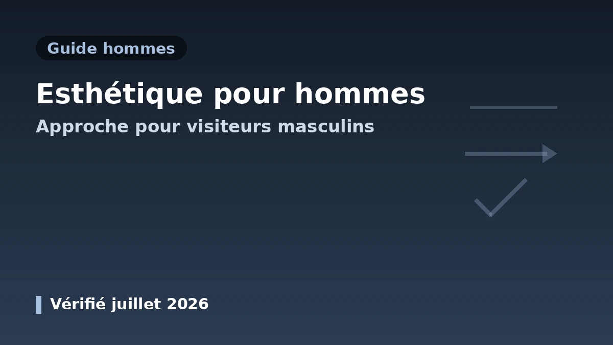 Guide de médecine esthétique pour hommes — une approche pour les visiteurs masculins