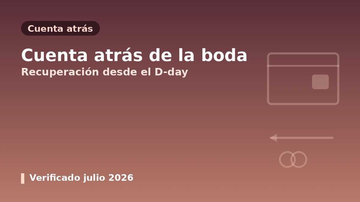 Guía de medicina estética para la preparación de la boda — calendario con cuenta atrás desde la fecha de la boda y preparación segura