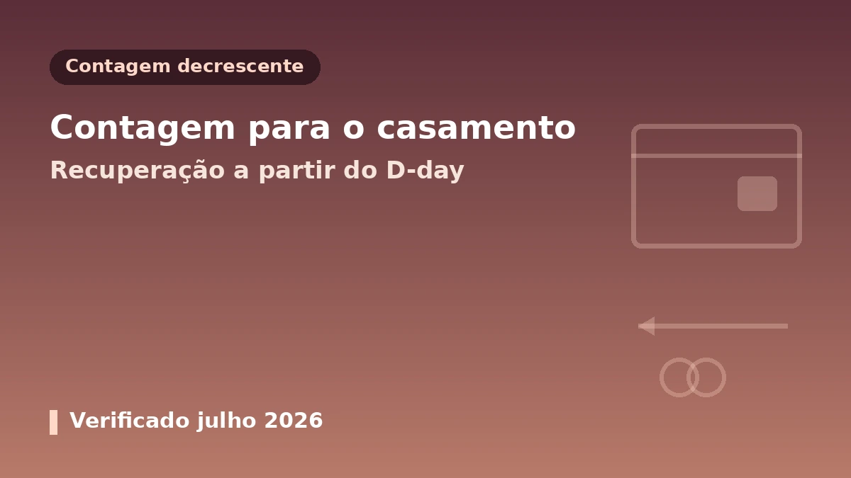 Guia de medicina estética para preparação do casamento — calendário com contagem decrescente a partir da data do casamento e preparação segura