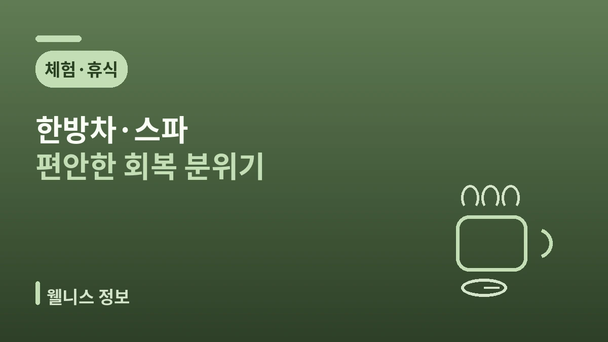 한방 웰니스 미용의료 가이드 — 회복기 힐링과 한방 체험 2