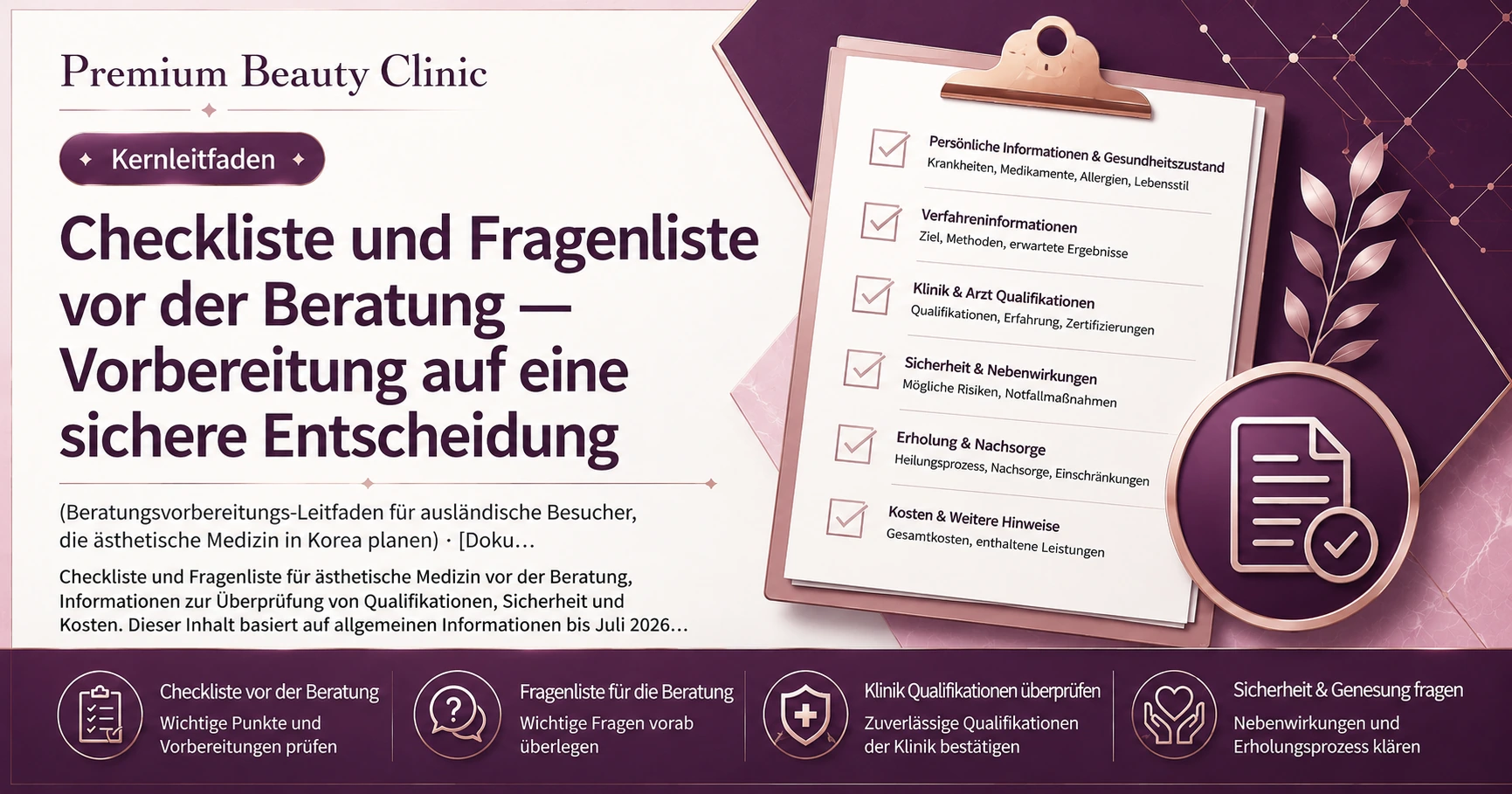 Checkliste und Fragenliste vor der Beratung — Vorbereitung auf eine sichere Entscheidung