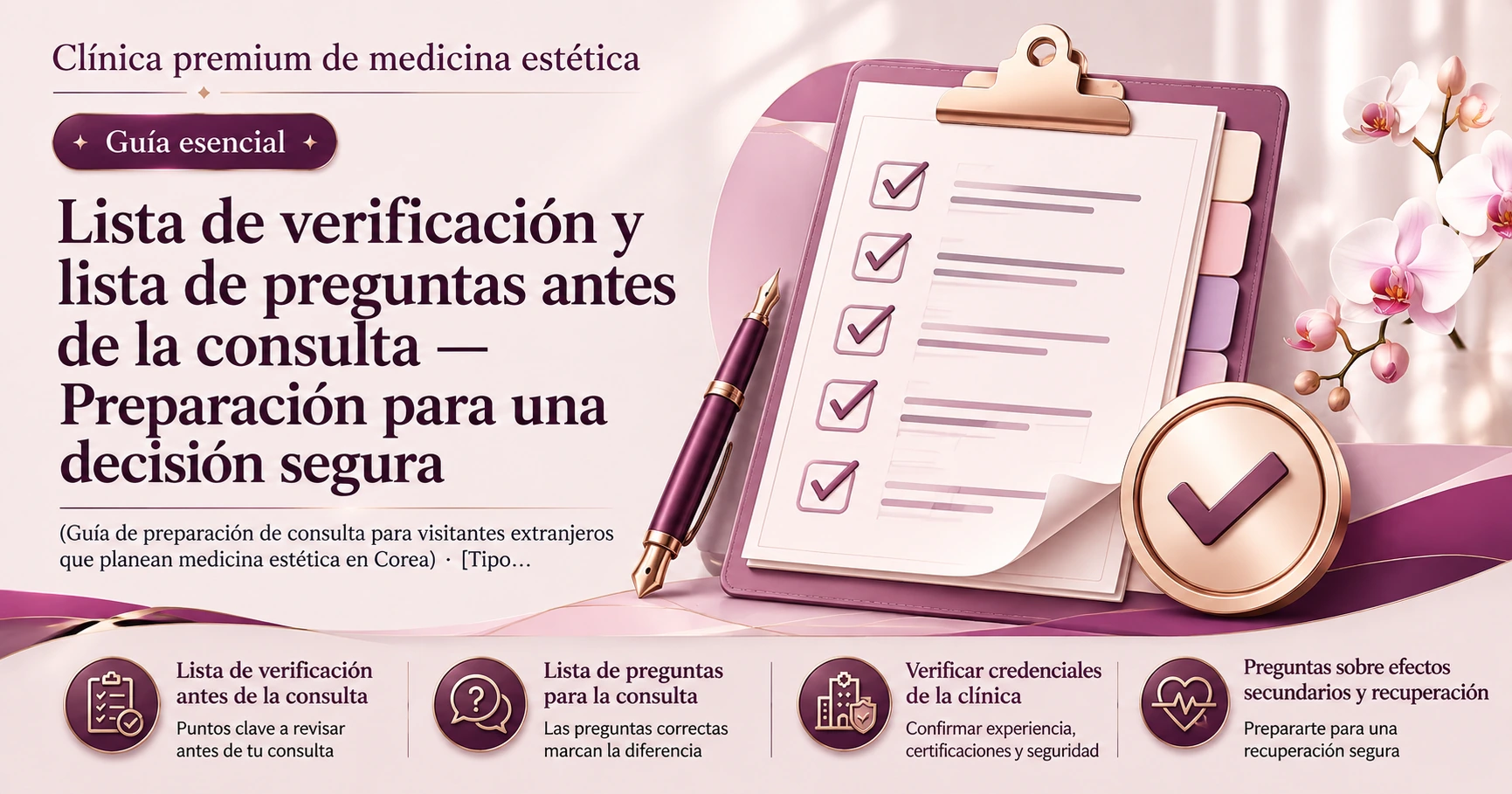 Lista de verificación y lista de preguntas antes de la consulta — Preparación para una decisión segura