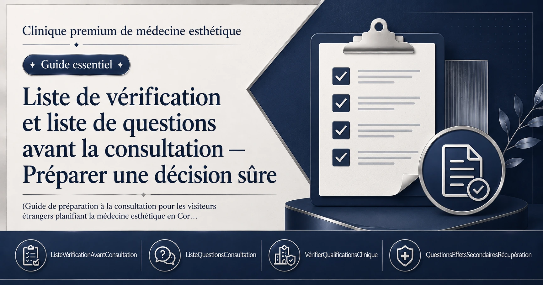Liste de vérification et liste de questions avant la consultation — Préparer une décision sûre