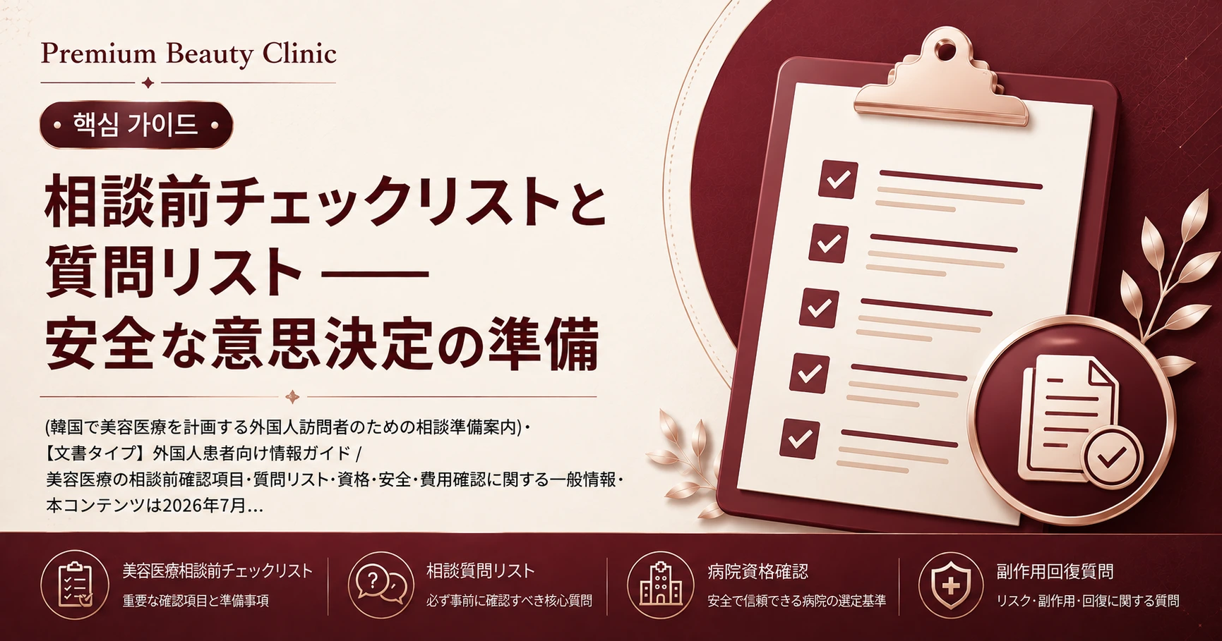 相談前チェックリストと質問リスト —— 安全な意思決定の準備