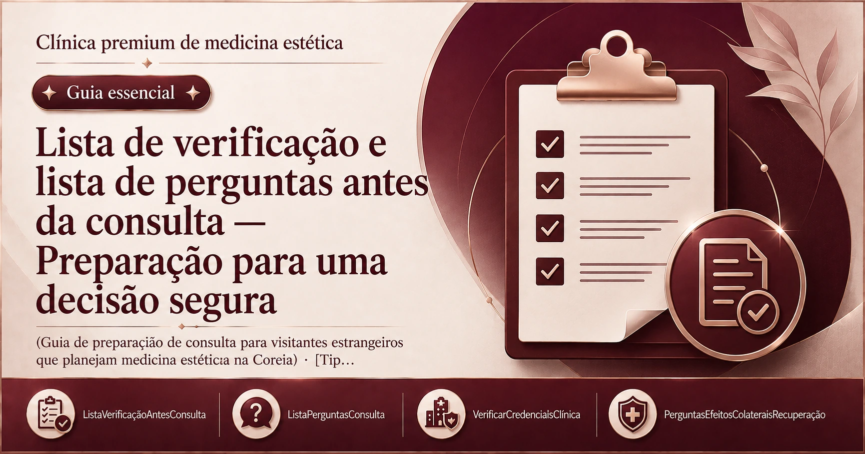 Lista de verificação e lista de perguntas antes da consulta — Preparação para uma decisão segura