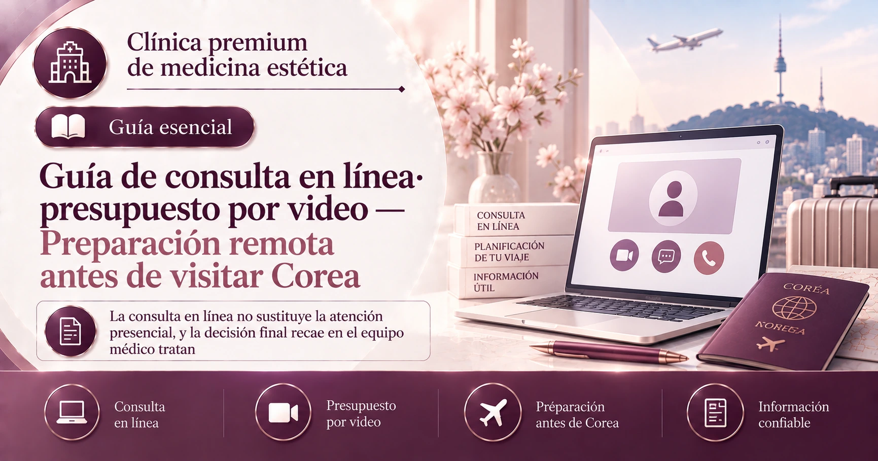 Guía de consulta en línea·presupuesto por video — Preparación remota antes de visitar Corea