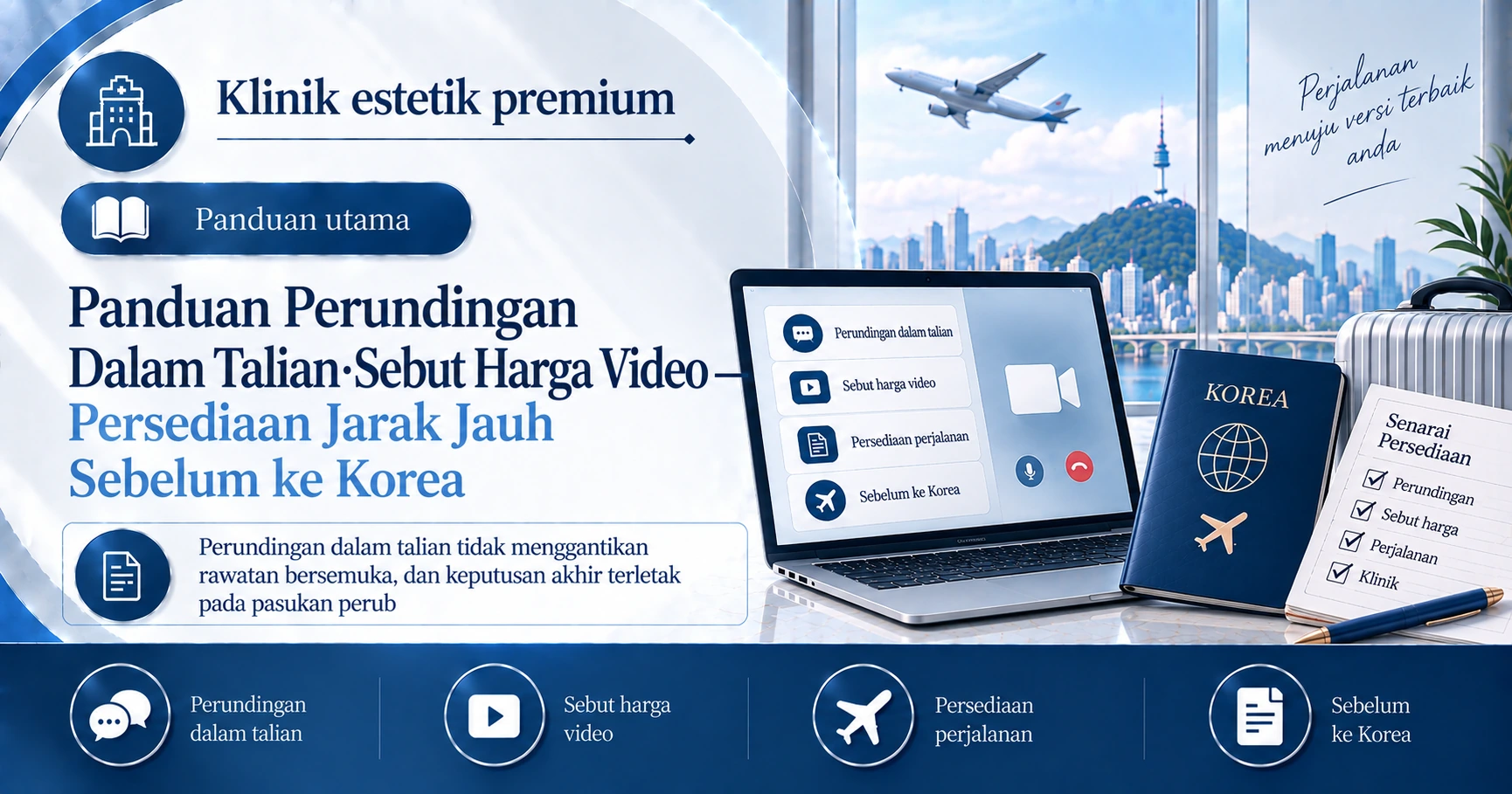 Panduan Perundingan Dalam Talian·Sebut Harga Video — Persediaan Jarak Jauh Sebelum ke Korea