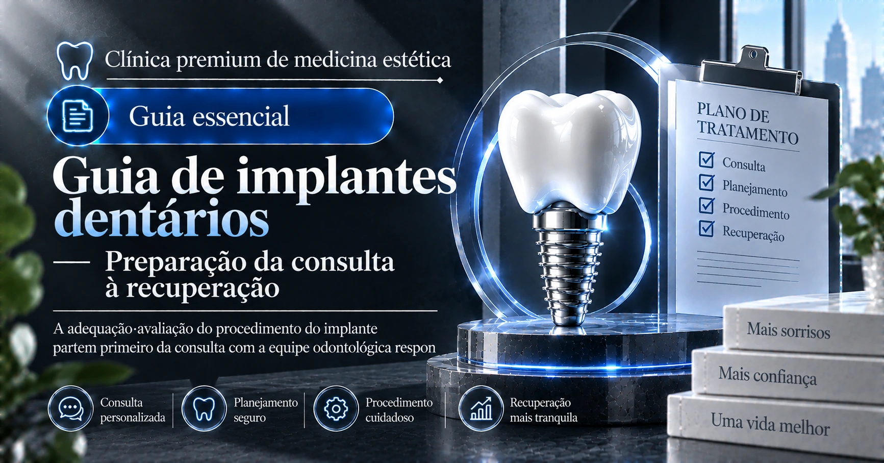 Guia de implantes dentários —— Preparação da consulta à recuperação 1